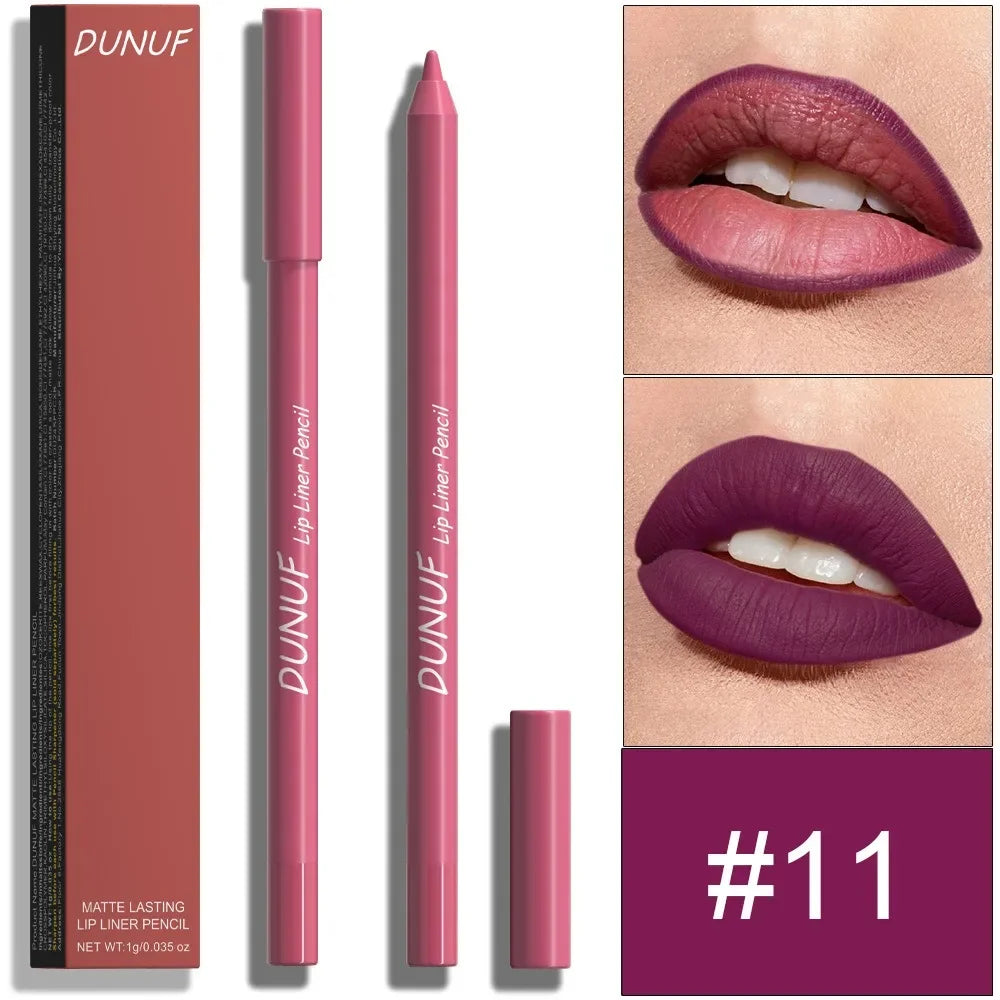 24 Colors Foaming Lipliner Durable Waterproof Soft Mist Lipstick Pen Gentle Pink Brown Purple Colors Matte Lip Contouring Pencil