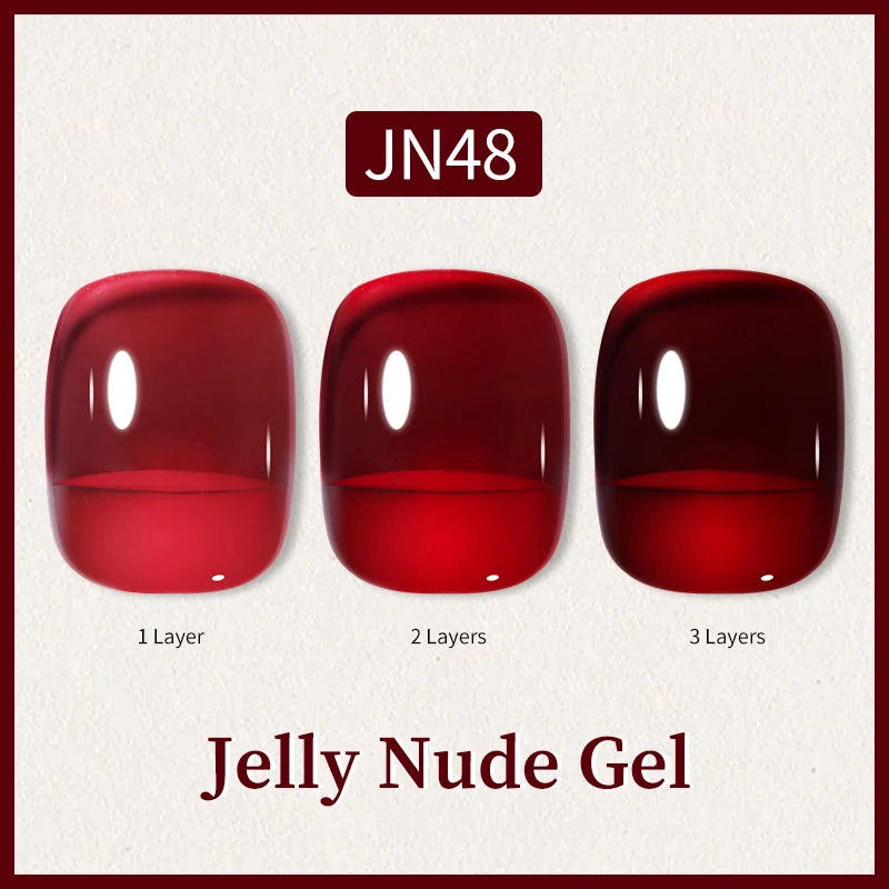 BORN PRETTY 10ml Glitter Pink Nude Jelly Nail Gel Polish Varnis Semi-permanent Sheer Translucent UV LED Soak Off Gel Polish