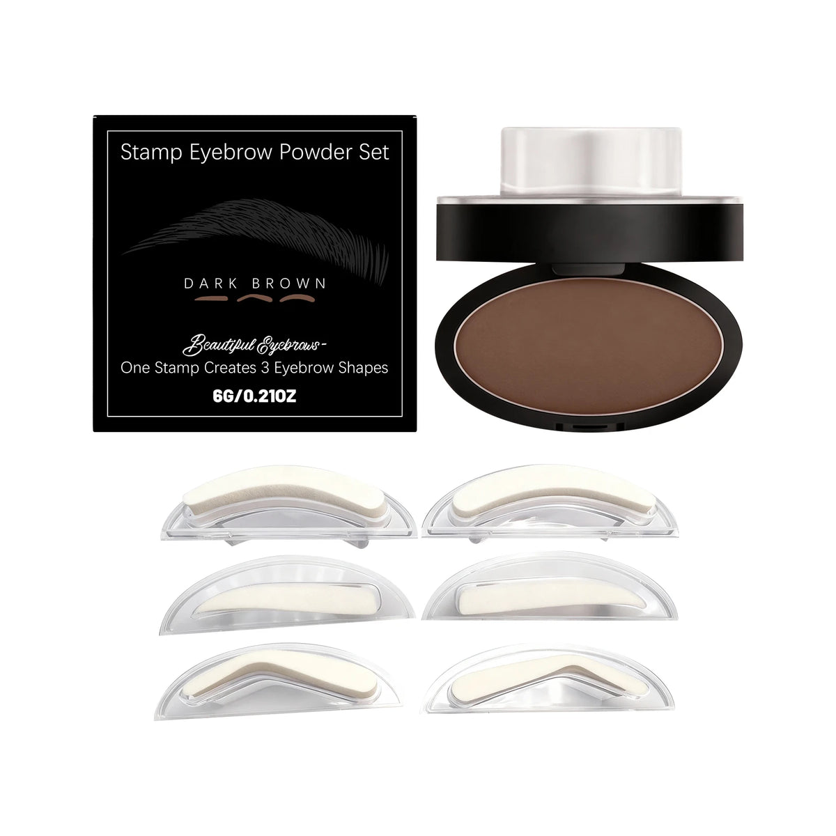 Eyebrow Stamp Powder Set for Beginners Fill Eyebrow Shape Waterproof Quick Makeup Brow Stamps Eye Brow Tint Makeup Tools