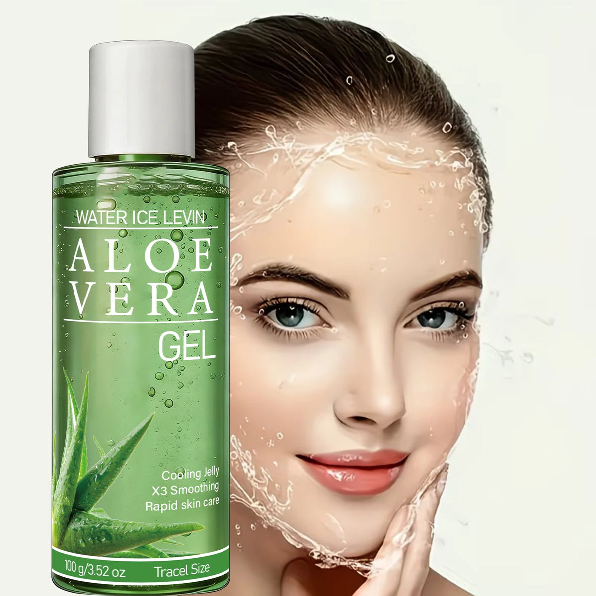 Aloe Vera Gel with Hyaluronic Acid, Cooling & Moisturizing for Rapid Skin Care