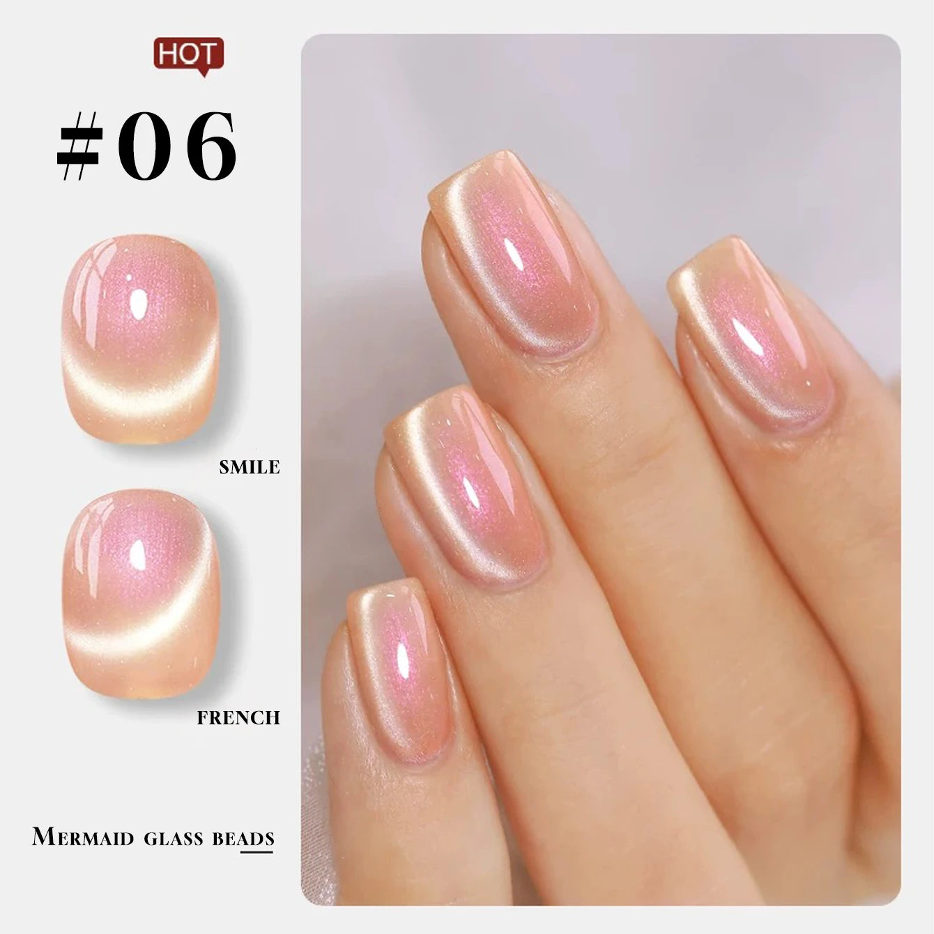 MIANEL 12ML Summer Nails Northern Lights Glass Bead Magnet Cat Eye Gel Nail Polish Nail Art Blue Nails Pink Nails 1-6pcs