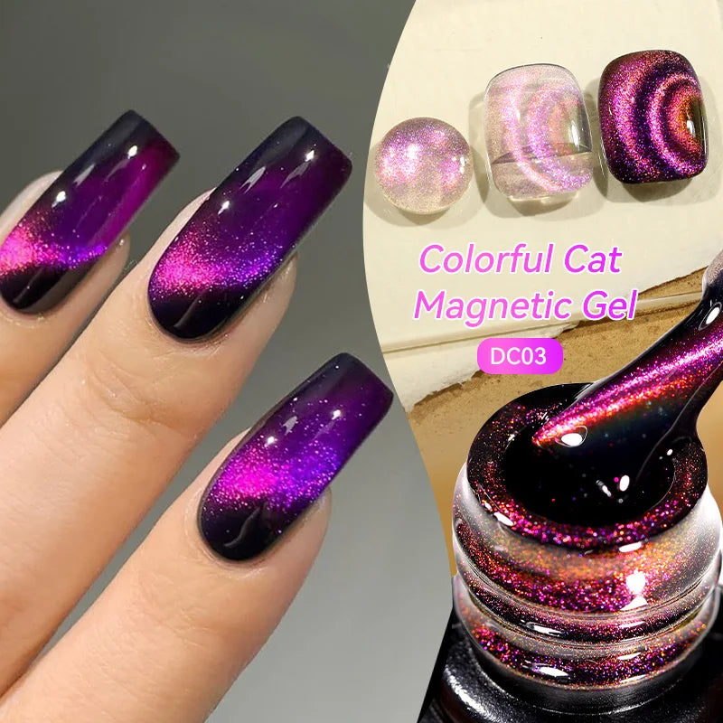LILYCUTE 7ml Colorful Cat Magnetic Nail Gel Polish Chameleon 9D Glitter Soak Off UV LED Eye Gel Nail Art Varnish