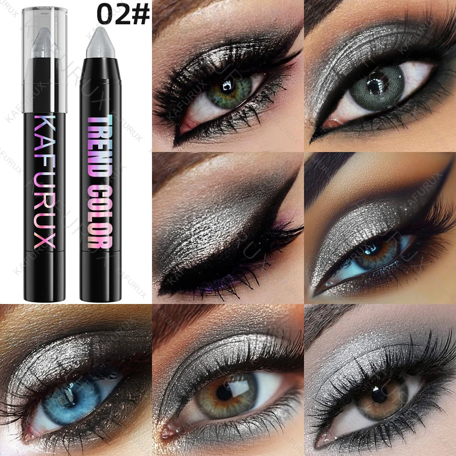 1PC Metallic Glitter Eyeshadow Pencil Waterproof Pearlescent Nude Eye Shadow Green Blue Brown Makeup Gift Eye Pen Cosemtic