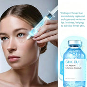 GHK-Cu Blue Copper Silk Peptide Ampoule Serum Moisturizing Firm Revitalize Boost Skin Elasticity Repair Skin Barrier