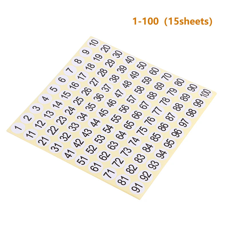 15 Sheets Nail Polish Number Stickers 1-200 Gel Varnish Label for Glue Bottle Lipstick Nails Tip Display Manicure Tool