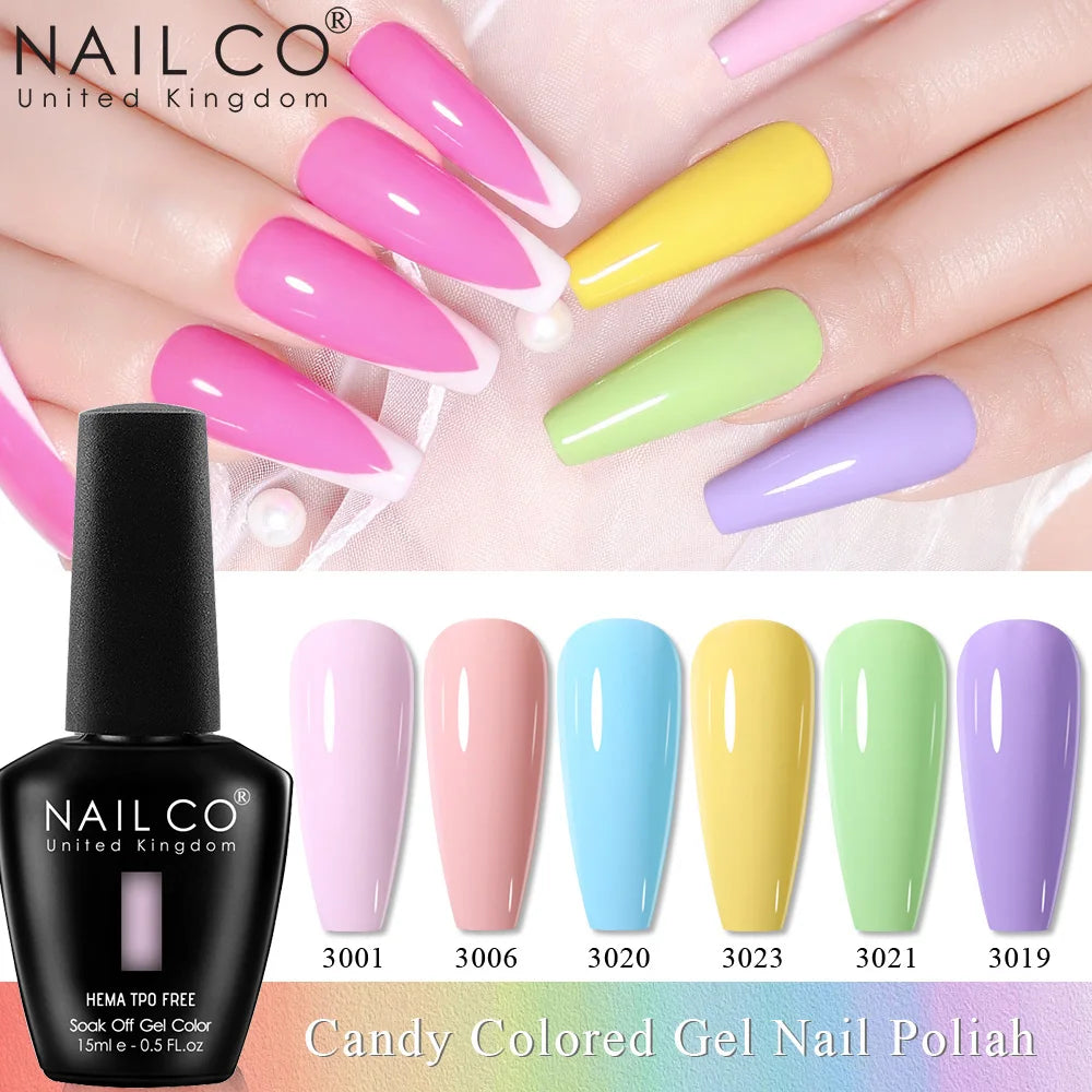 NailCO Pink Colors HEMA FREE Gel Nail Polish Nail Art Vernis Semi Permanent UV Lamp Gel Manicure for Nails Supplies Gel Polish