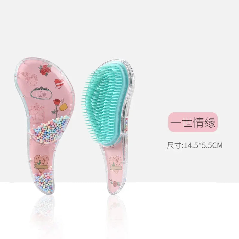 1PC Mini Tangle Hair Brush Round Shape Soft Hairbrush Detangling Hair Brush Hair Styling Hairdressing Comb For Travel