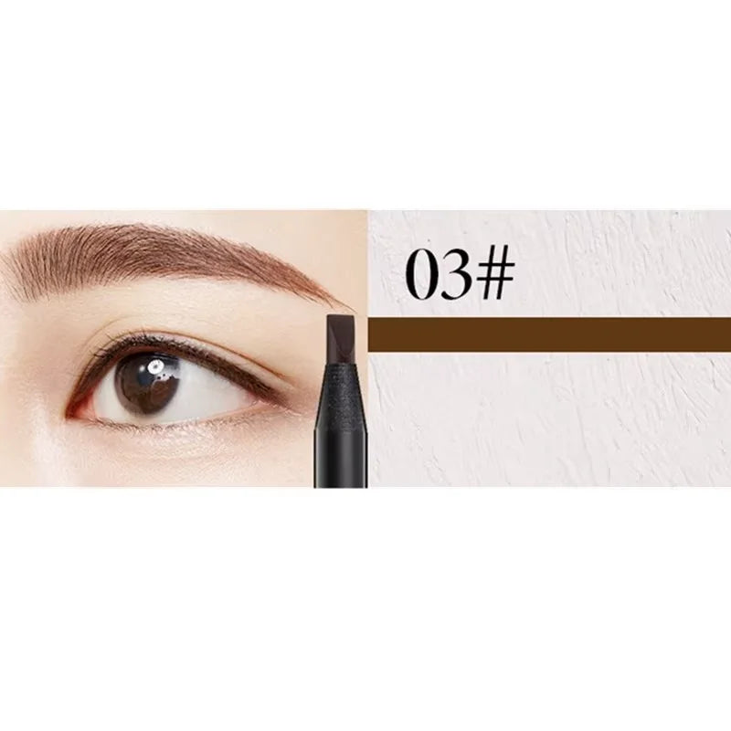 White Eyebrow Pencil Cosmetic Pen Brush for Eyeshadow Natural Long-Lasting Brows Tint Waterproof Eye Brow Makeup Set Beauty