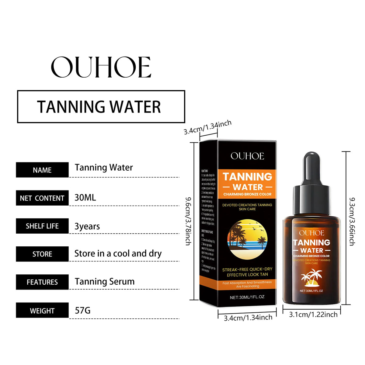 Aloe Vera Tanning Serum/Oil Face Body Bronzing & Sun Tan Lotion Natural Tanning Accelerator Cream for Sunbeds & Outdoor Sun