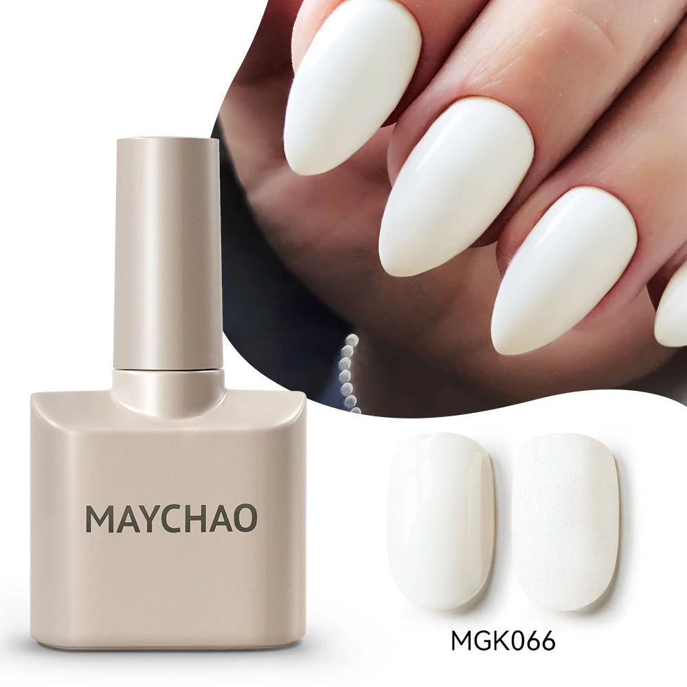 MAYCHAO Cherry Red Gel Nail Polish 12ml Glossy Semi Permanent Soak Off UV LED Frosted Gel Nails Base Painting Varnish