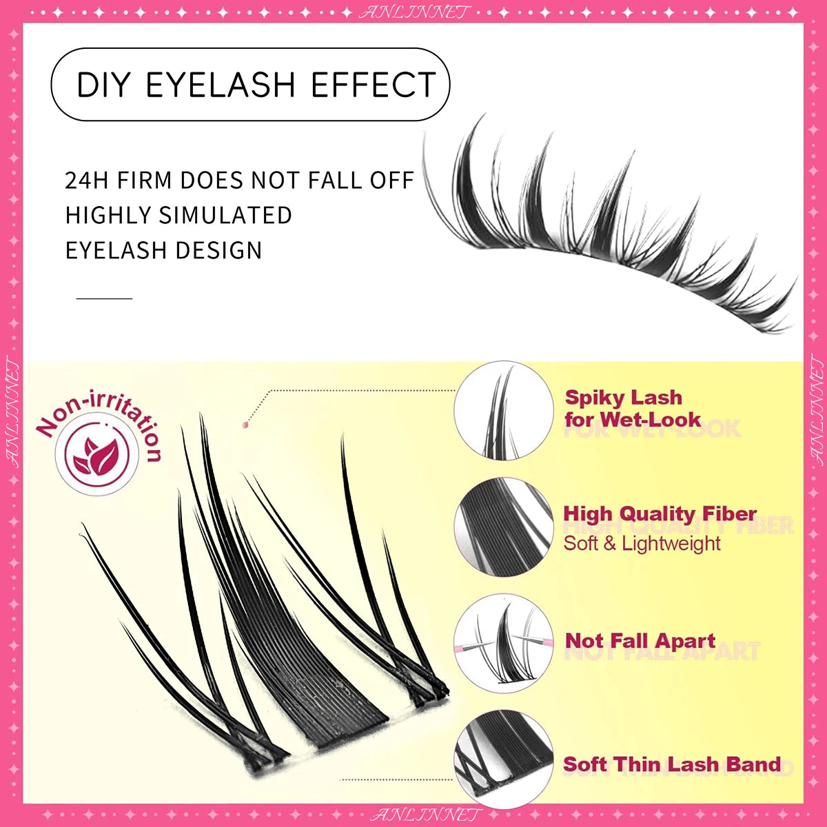 120 Cluster Individual Lash Clusters 6D Eyelashes 10-18mm Natural Look Manga Lashes Long-lasting False Eyelashes for Women Eyes
