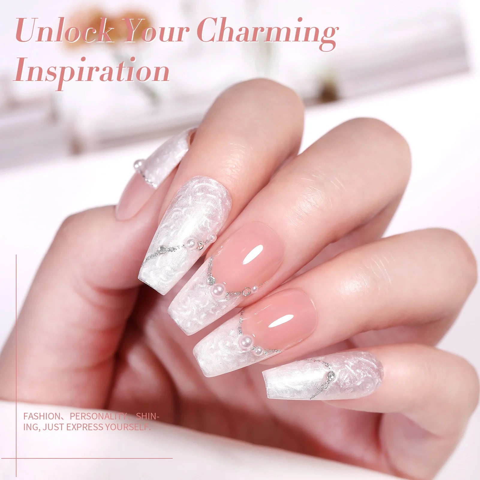 BORN PRETTY 15ML Pearl White Pearl Shell Thread Gel Nail Polish Shiny Glitter Varnis Semi Permanent For Soak Off Gel Nail Art