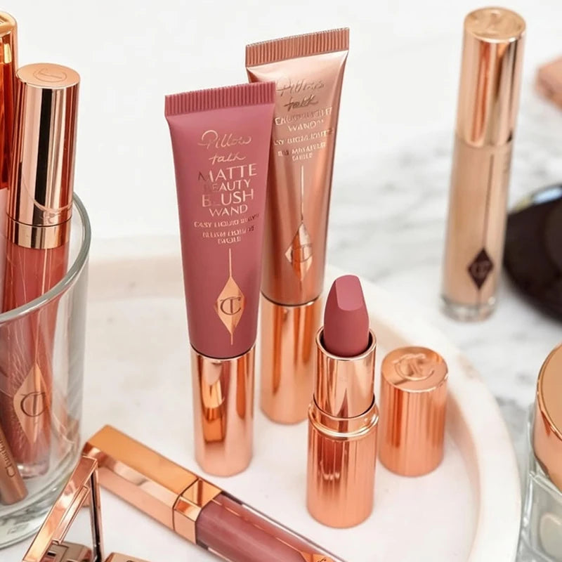 2026 CT Lip Gloss Collagen Lipstick Hydrating Soft Fluffy Head Blush Highlighter Concealer Eyeshadow Palette Fine Powder Texture