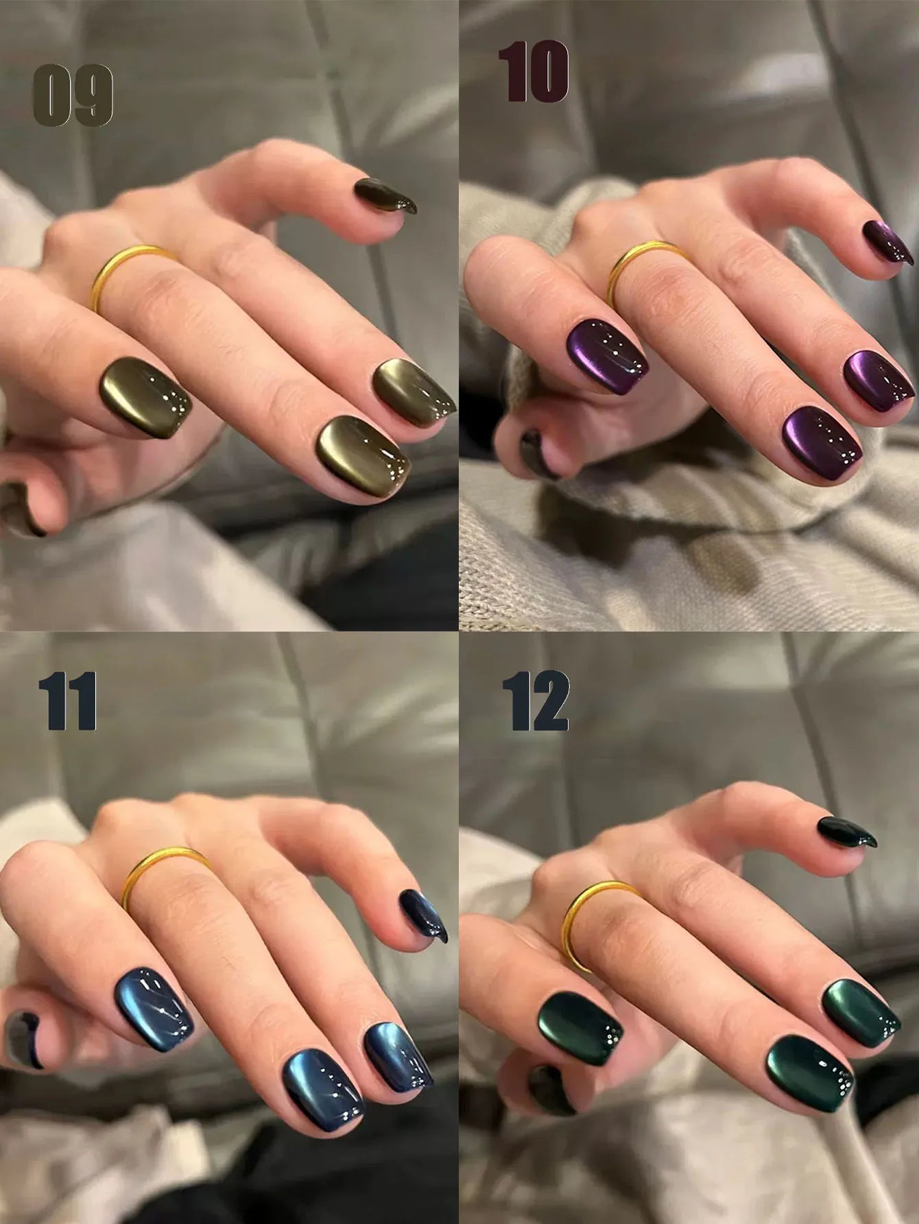 MIANEL 12ml Green Cat Magnetic Gel Nail Polish Spider Lily Varnish Soak Of UV Light Nails Nail Salon Winter Nails 1-21pcs