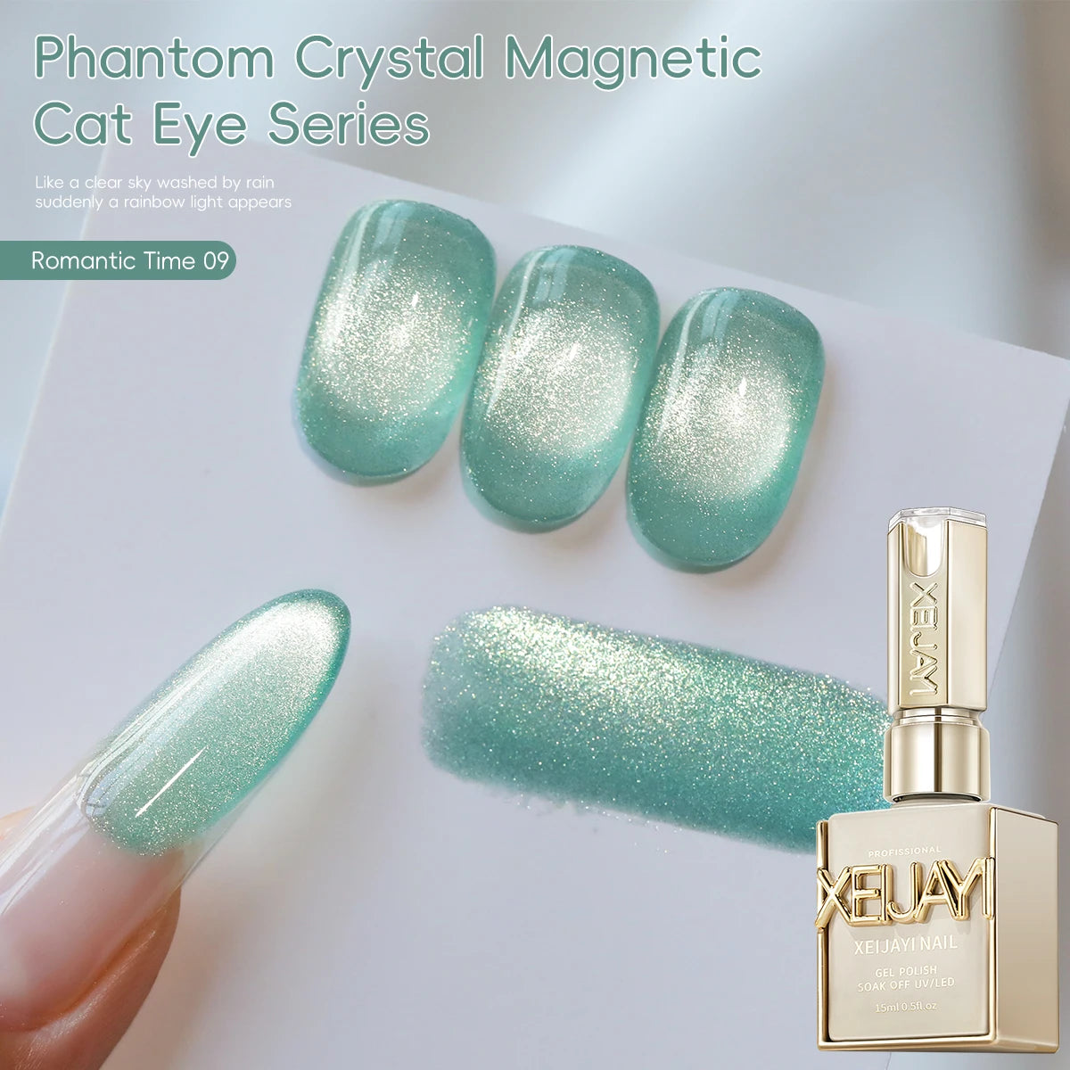 1pc Cat Eye Nail Polish Gel Set 2025 New Style Blue Pink Cat Eye Nail Art Suitable for Women's Nail Salon