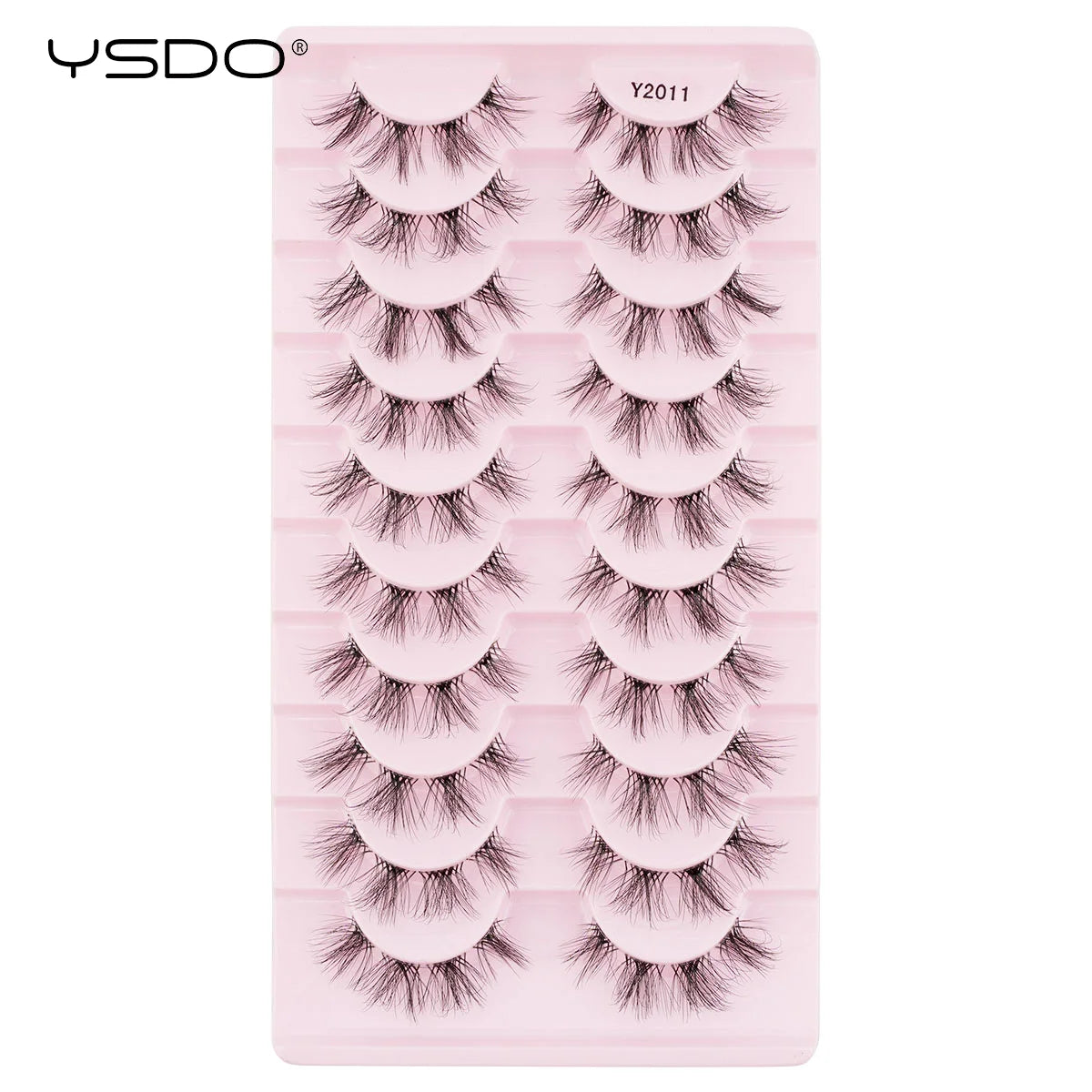 YSDO False Lashes 5/10 Pairs Half Lashes Natural Long Cat Eye Lashes 3D Mink Eyelashes Full Strip Lashes Extension Makeup Tools