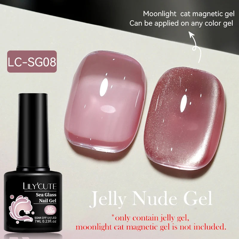 LILYCUTE 7ML Porcelain White Cat Magnetic Gel Nail Polish Water Light Semi Permanent Long Lasting Soak Off Nail Art Gel Varnish