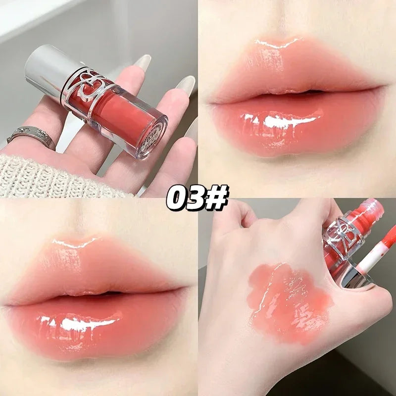Clear Glass Shine Lip Gloss Mirror Watery Moisturize Plumper Long Lasting Lip Tint Juicy Lip Oil Gloss Stain Makeup