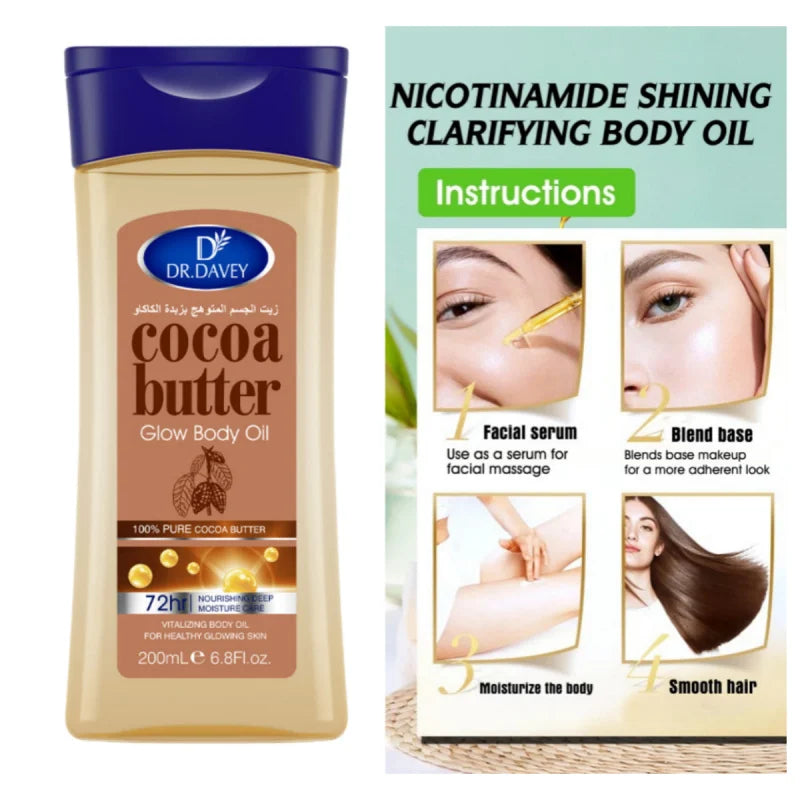 Cocoa Butter Body Oil Cocoa Butter Glow Body Oil Body Oil Skin Care Essential Oil，Suitable for All Skin Types，VITALIZING BODY OI