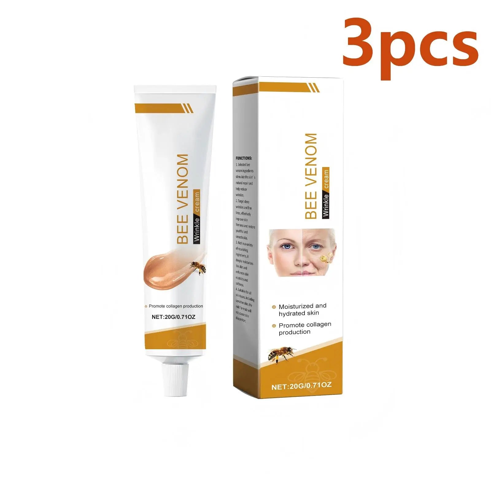 Bee Venoms Cream Moisturizing Skin Elasticity Increased Reduce Fine Lines Deep Hydration Face Care Anti Aging Cream for Woman