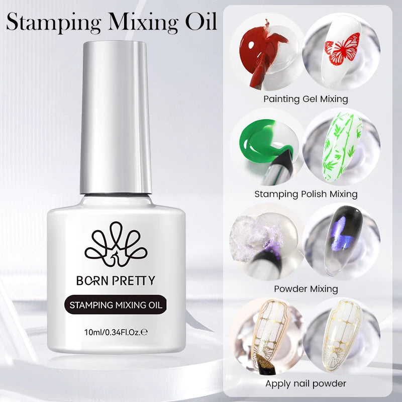 BORN PRETTY Nail Stamping Polish 12 Colors 10ML Air Dry Special Polish Manicure Print Nail Polish For Stamping Plates Nail Set