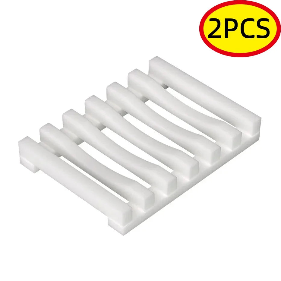Flexible Silicone Soap Holder Hollow Design Bar Soap Dish Bathtub Kitchen Soap Saver Drainer Sponges Scrubber Display