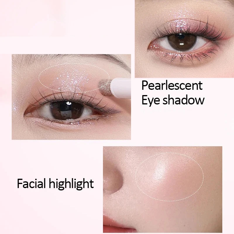 Watery Jelly Eyeshadow Stick Multi-Color Pearlescent Glitter High-gloss Eyeshadow Crystal Fine Shiny Eyeshadow Highlighter Stick