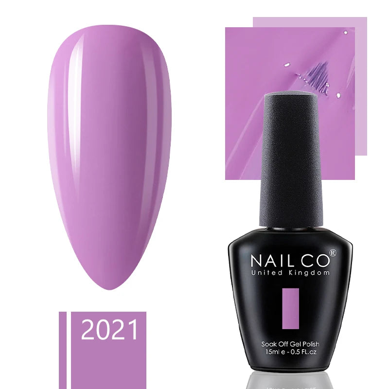 NAILCO 15ml Dark Gel Nail Polish Semi-permanent Varnish Hybrid UV Nails Art Glitter Colors Gel Polish Manicure Enamels For Nails
