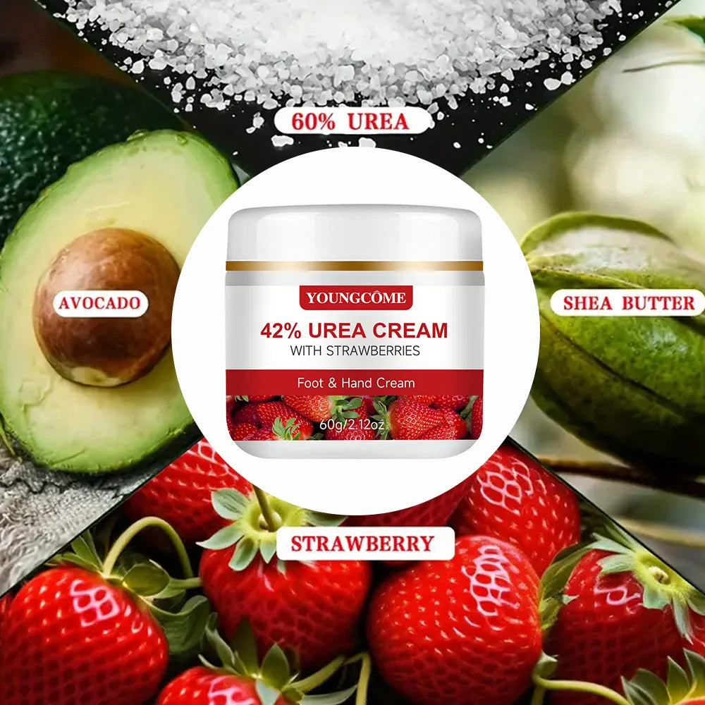 42% Urea Strawberry Hand and Foot Cream,moisturizes Andsmooths Your Hands and Feet Suitable for Men and Women of All Skin Types