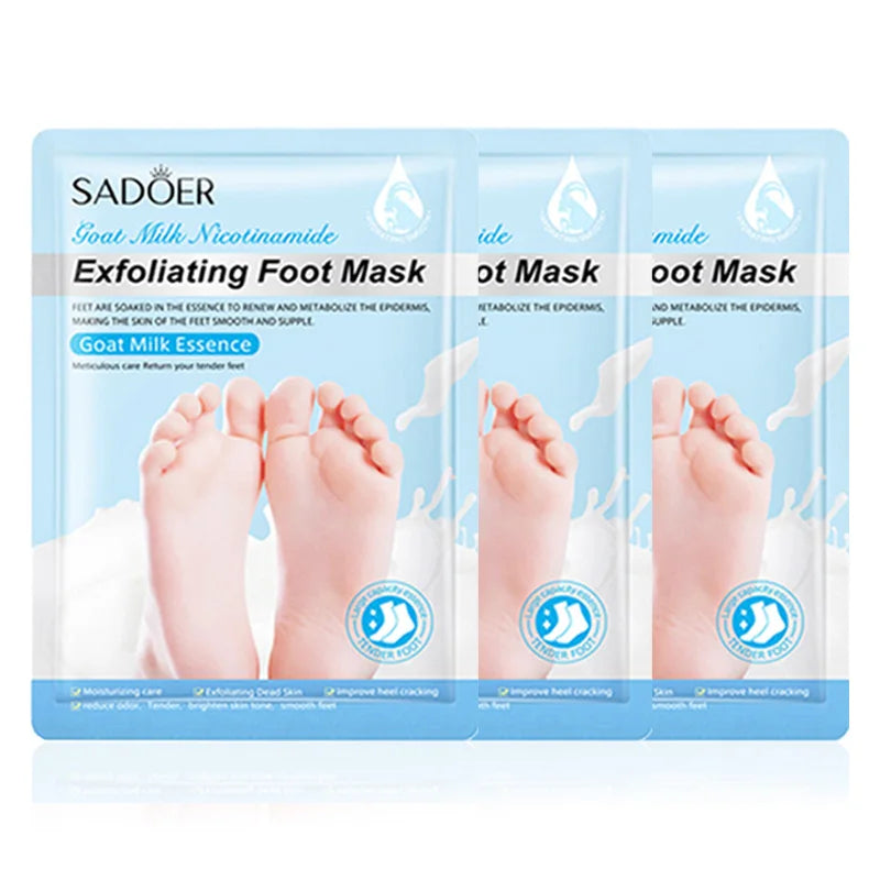 3 Pairs SADOER Lavender Foot Mask Moisturizing Foot Peeling Mask Anti-aging Exfoliating Feet Pedicure Exfoliant Feet Skin Care