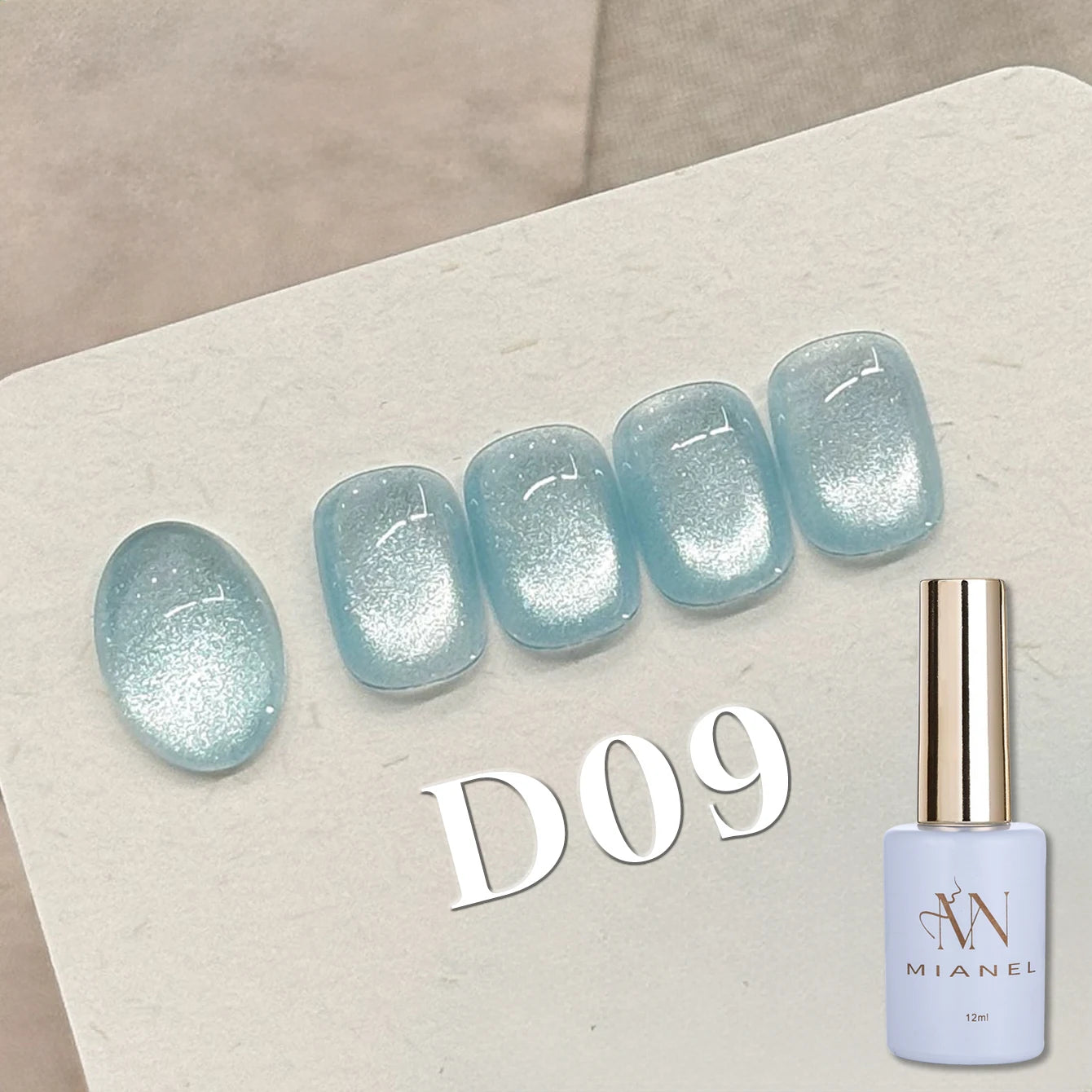 MIANEL 1-16PCS Light Smoke Magnet Cat Eye Gel Nail Polish 2025 New Glass Bead Nude Pink Nail Glue Pink Nails Blue Nails Nail Art