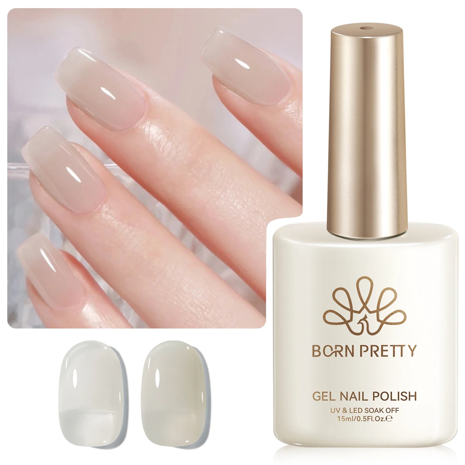 BORN PRETTY 15ML Pearl White Pearl Shell Thread Gel Nail Polish Shiny Glitter Varnis Semi Permanent For Soak Off Gel Nail Art
