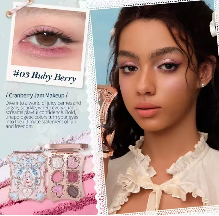 Flower Knows Chocolate Shop Highly Pigmented Eyeshadow Palette Shimmer Matte Glitter Long Lasting Vegan Eye Shadows Cruelty-free