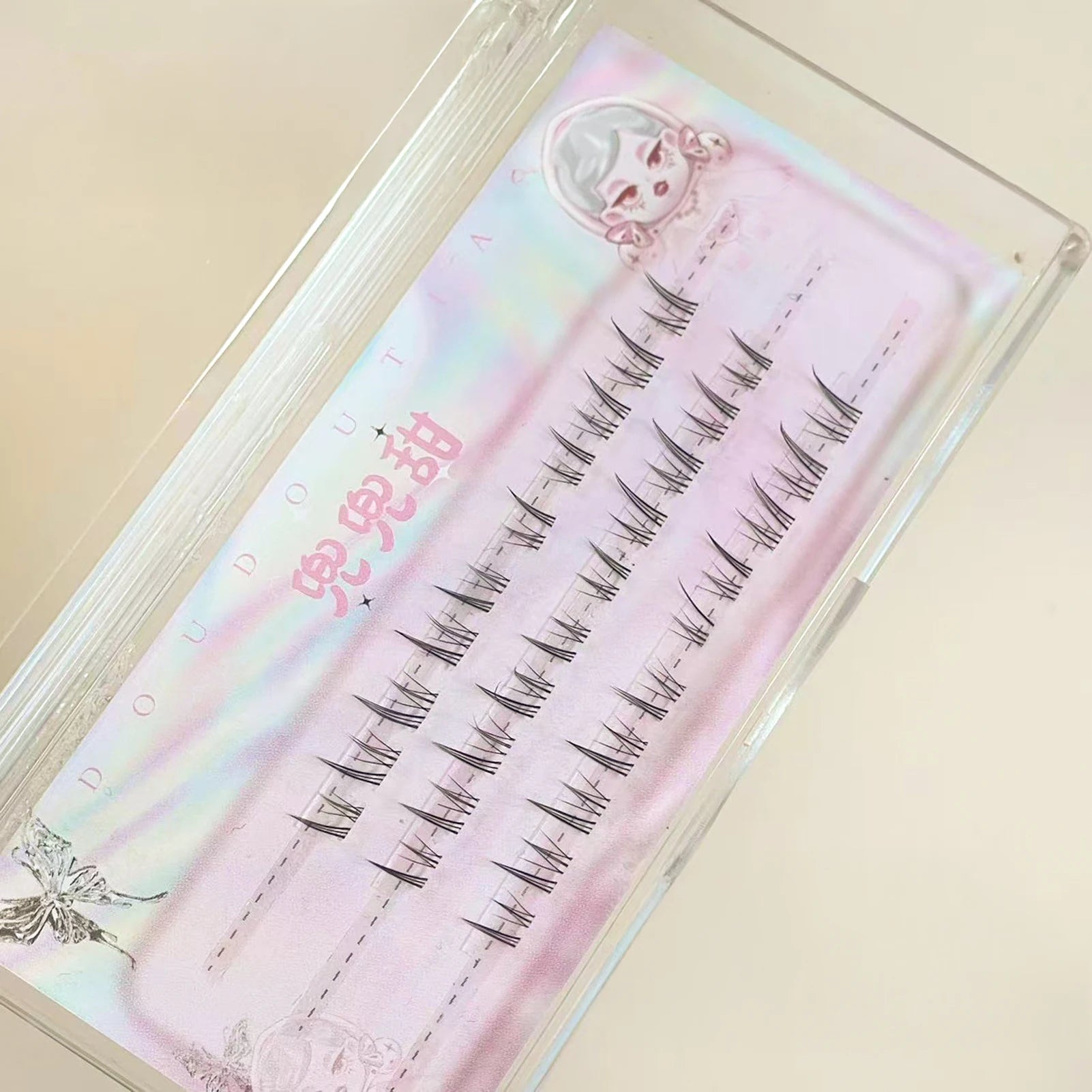 Flower Bunny False Eyelashes extenstions Bottom Lashes 5-7mm Mixed C Curl Black Manga Style Natural Looking Under Lashes