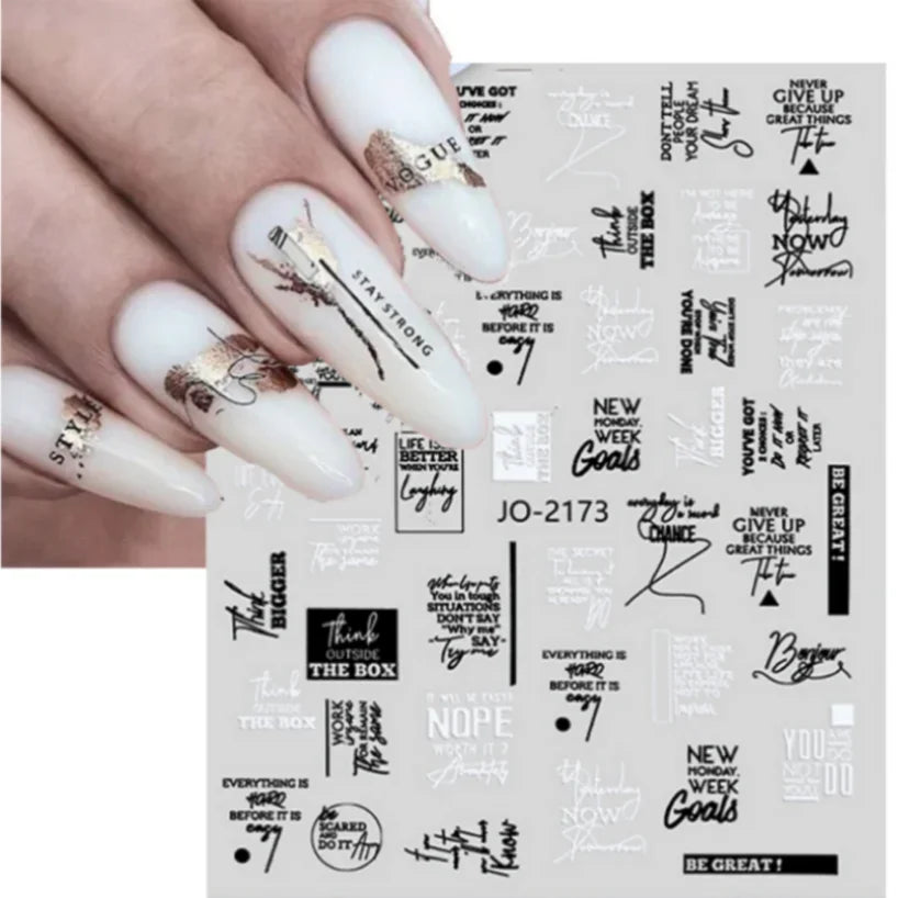 1PCS Laser Love Letter Nail Sticker Nail Art Decoration Flower Star supplies Decals Press On Nails Stickers Parts
