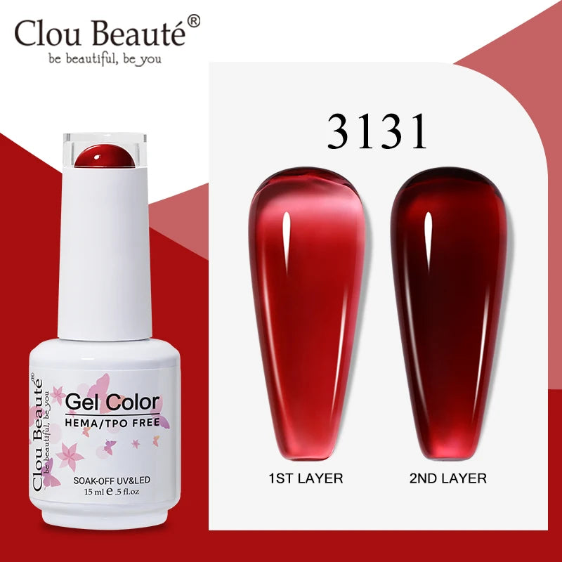 Clou Beaute Semi-transparent Jelly Color UV Gel Manicure Gel Nail Nail Supplies For Professionals Semi-permanent Varnish 15ml