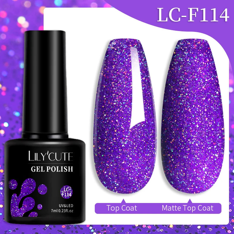 LILYCUTE 7ML Ocean Blue Cat Magnetic Gel Nail Polish Sparkling Glimmer Gel Polish Semi Permanent UV Magnet Gel Varnish Nail Art