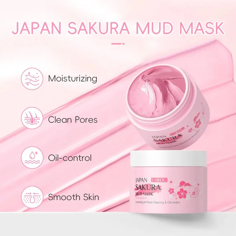 LAIKOU Sakura Mud Mask 25g Deep Cleansing Blackheads Brightening Oil Control Face Mask