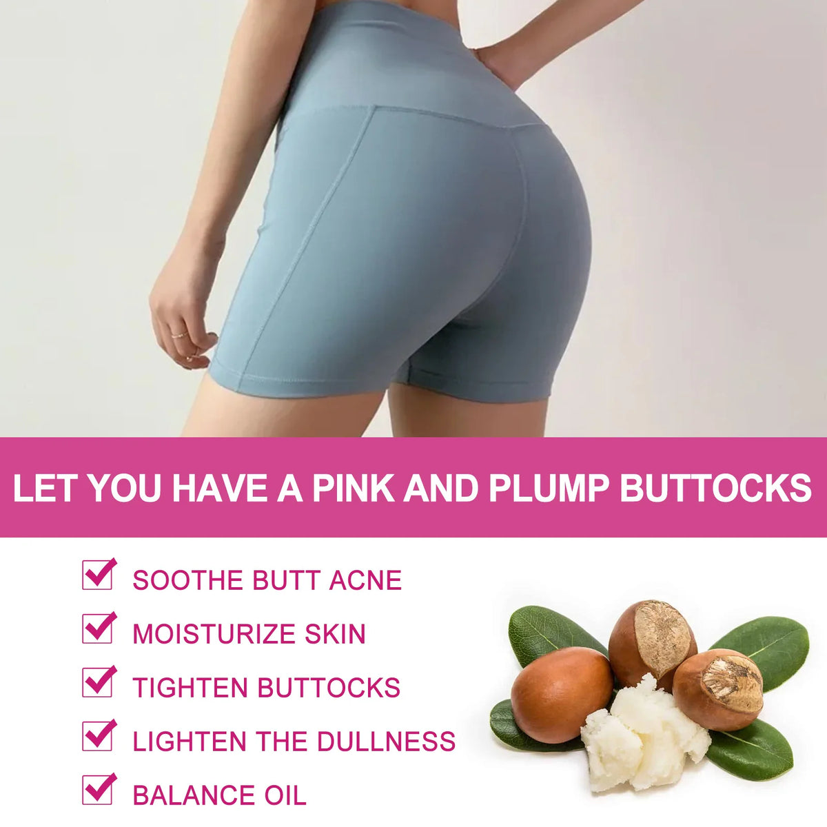EELHOE 100ml Butt Acne Clearing Spot Treatment Cream Remove Pimples Moisturizing Skin Brighten Smooth Thigh Acne Removal Cream