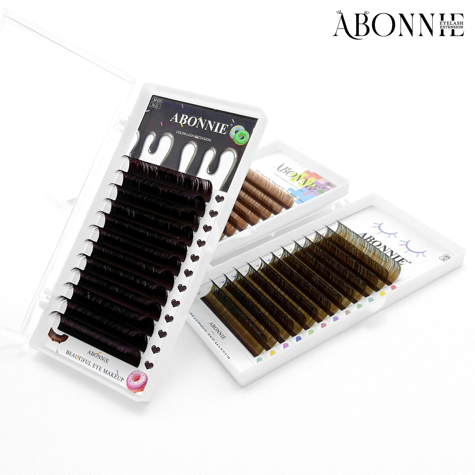 Abonnie 0.03 CC Curl Brown Classic Individual Eyelashes Russian Volume Lashes