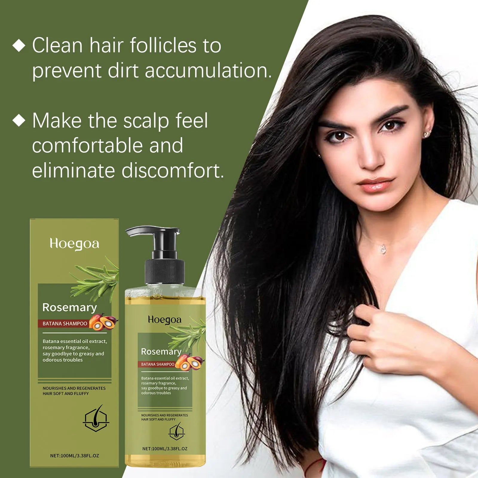 Rosemary Shampo For Hair Growth Strengthening Improve Dry Damaged Hair Cleaning Scalp Anti Dandruff Thickening Hair Care Shampoo
