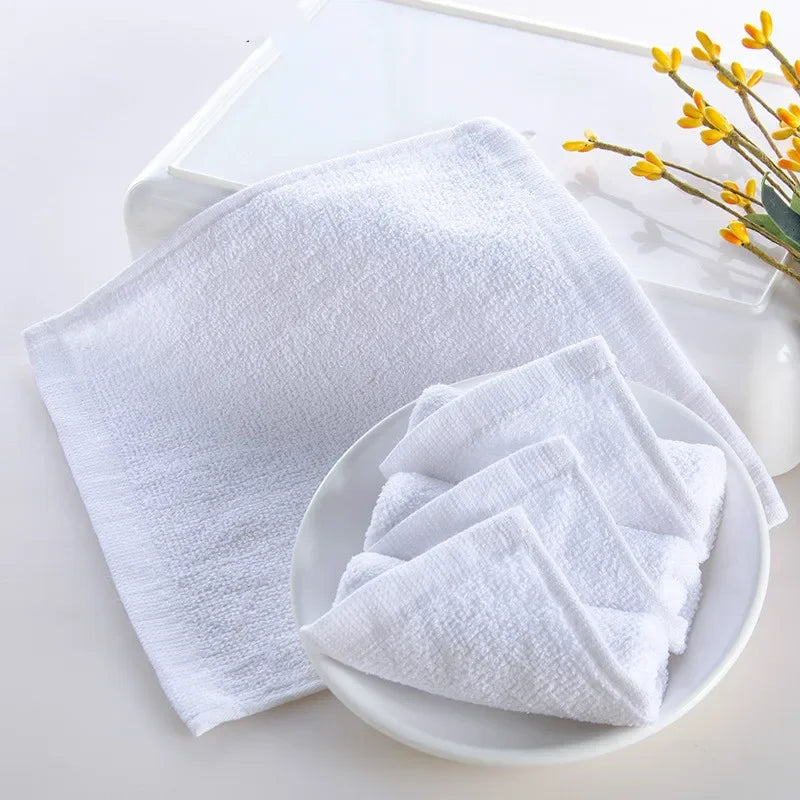 10pcs Pure Cotton Children's Square Towel 20x20cm White Small Household Wipes for Kindergarten And Home