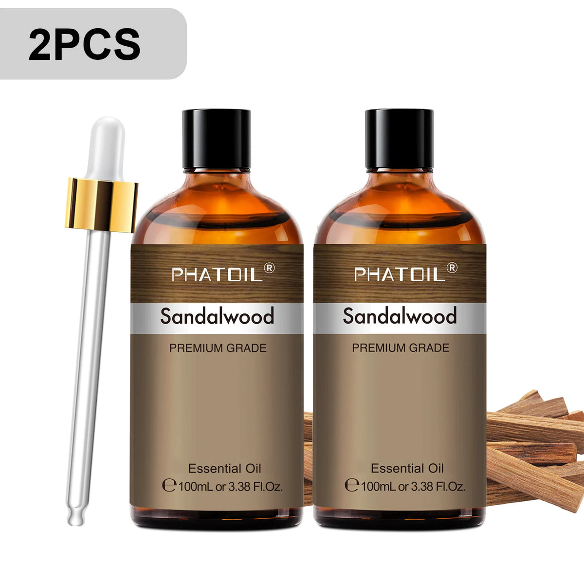 PHATOIL 100ml Premium Essential Oil Sandalwood Lavender Eucalyptus Peppermint Lemongrass Vanilla Aromatherapy Essential Oils