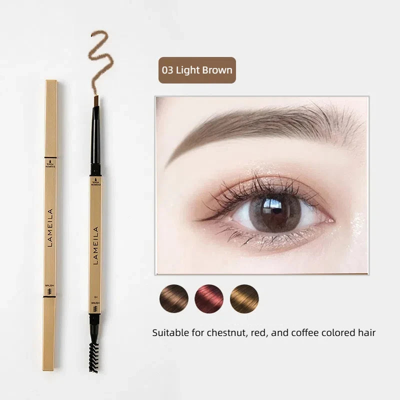 5 Colors With Brush Double Head Eyebrow Pencil Waterproof Smooth Eyebrow Stick Sweatproof Eyebrow Gel Tattoo Pencil Cosmetics