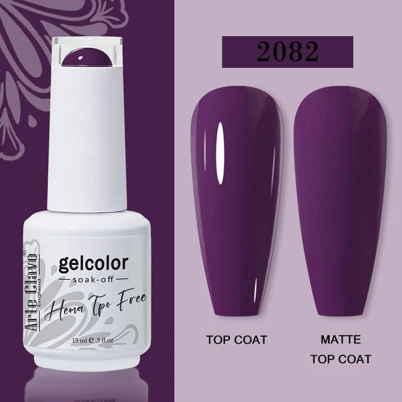 Arte Clavo 116Colors Gel Nail Polish 15ml Colorful Gel Semi Permanent Soak Off UV Gel Nail Art DIY Design Varnishe Nail Supplies
