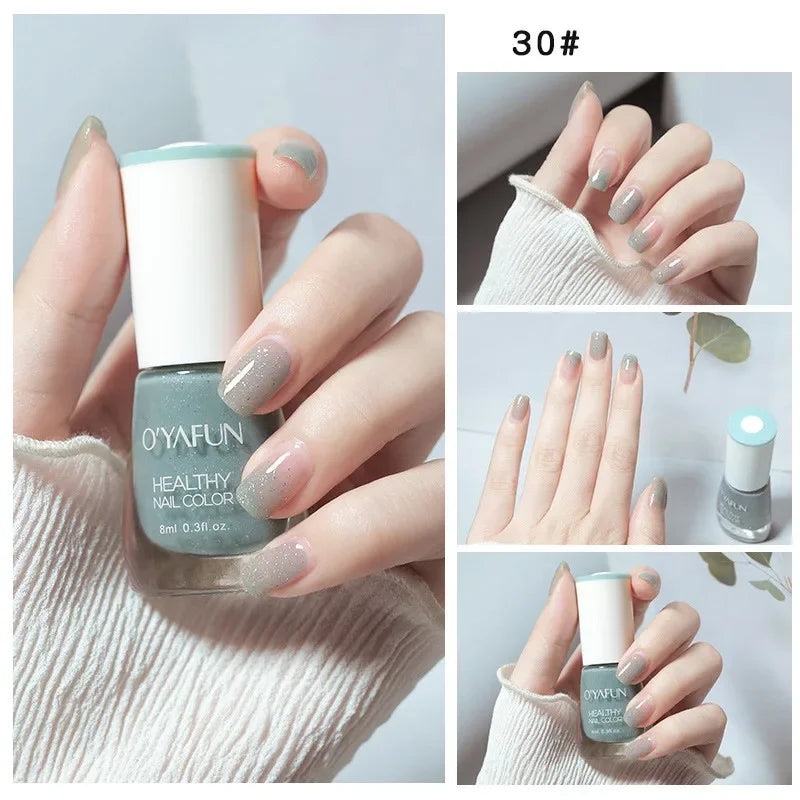 Matte Waterproof No-bake Nail Polish Nail Art Tearable Quick Dry Normal Without Lamp Nail Polish Glitter Sequins UV Varnish