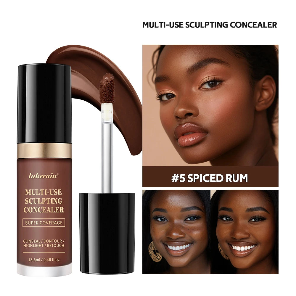 Foundation Coverage Concealer Multi-Use Cream Oil Free Long Lasting Hydrating Cover Contour Highlight and Retouch Face Makeup