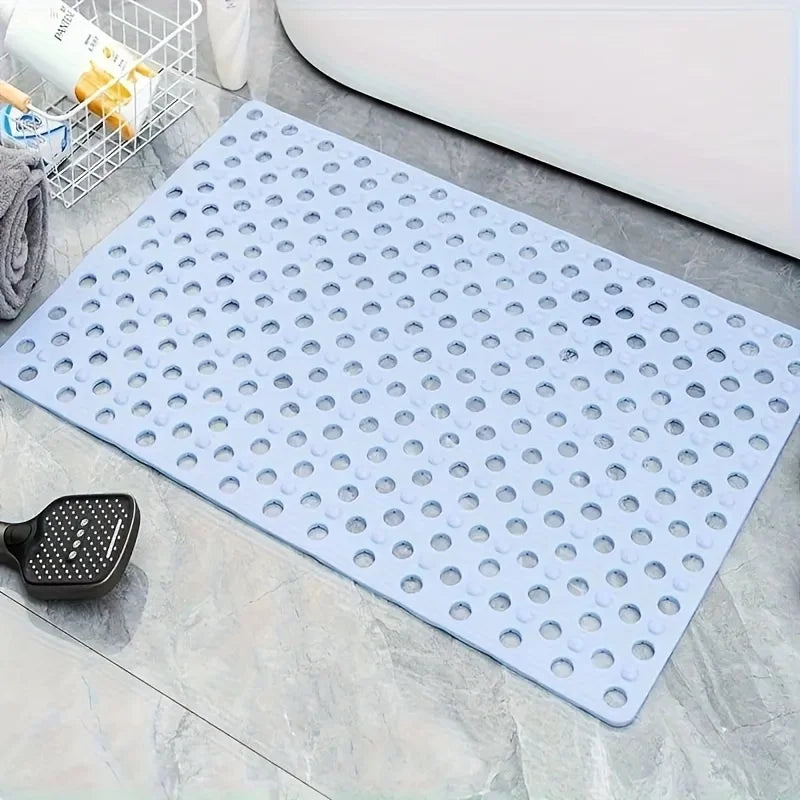 1 Anti Slip Shower Mat with Drainage Holes and Massage Points | Durable PVC Bathroom Safety Mat Suitable for Bathtub and Shower