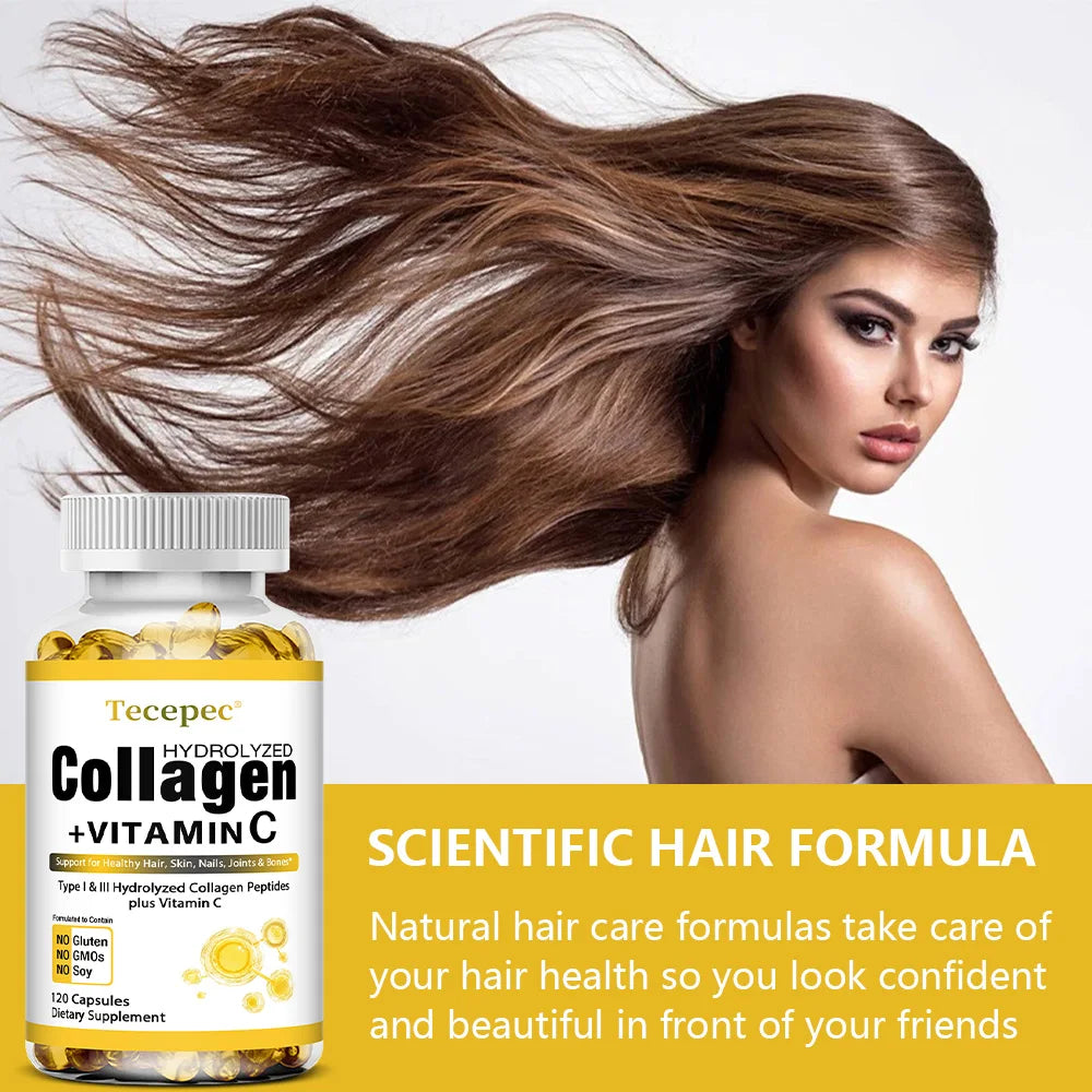 Super Collagen with Vitamin C and Biotin, Skin, Hair and Nails Supplement, Antioxidants, Anti-Aging,Collagen Booster