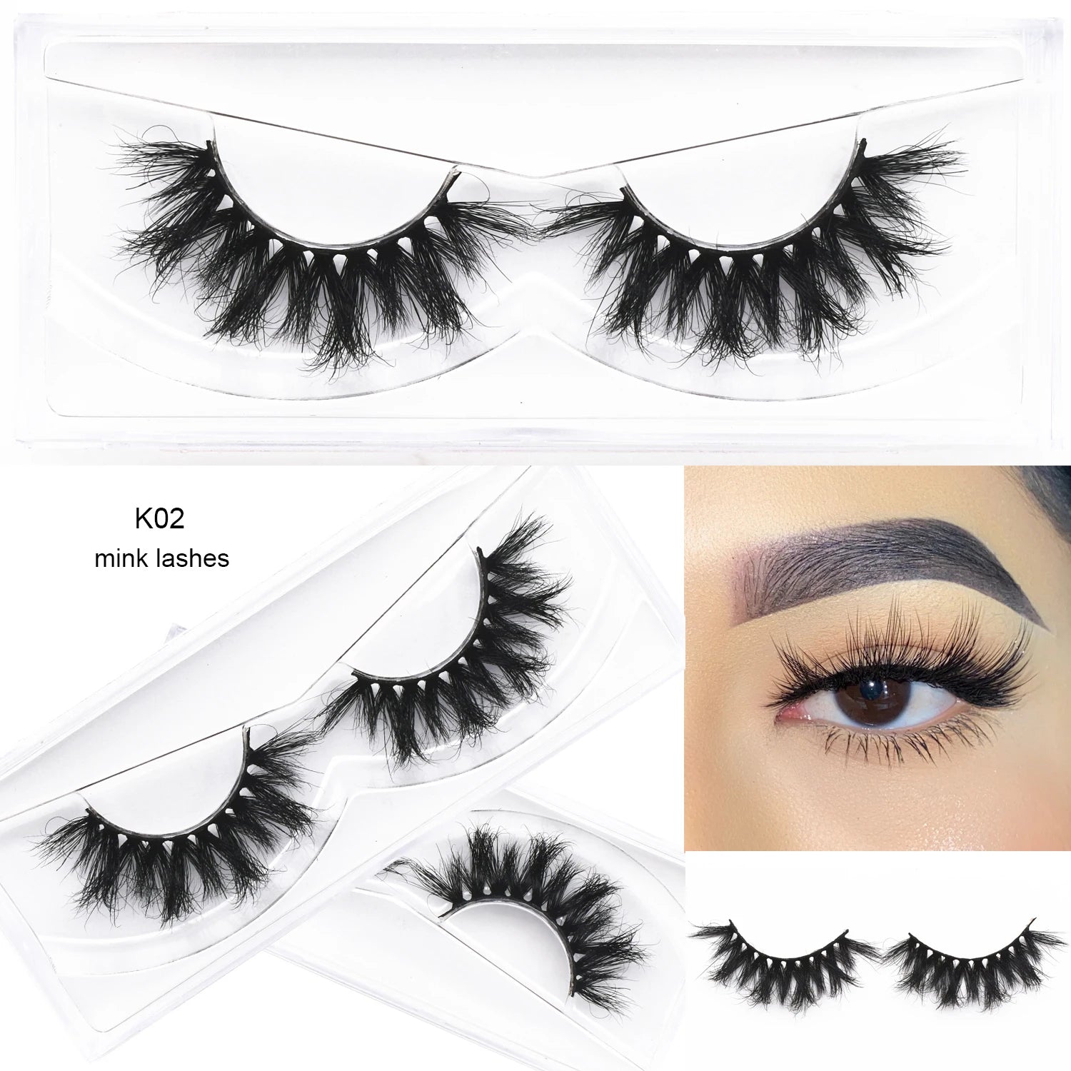 Mink Fake Eyelashes 3D Mink Lashes Natural Long False Eyelash Cruelty-free Mink Hair Fluttery False Lashes Makeup D101 Lash Gift